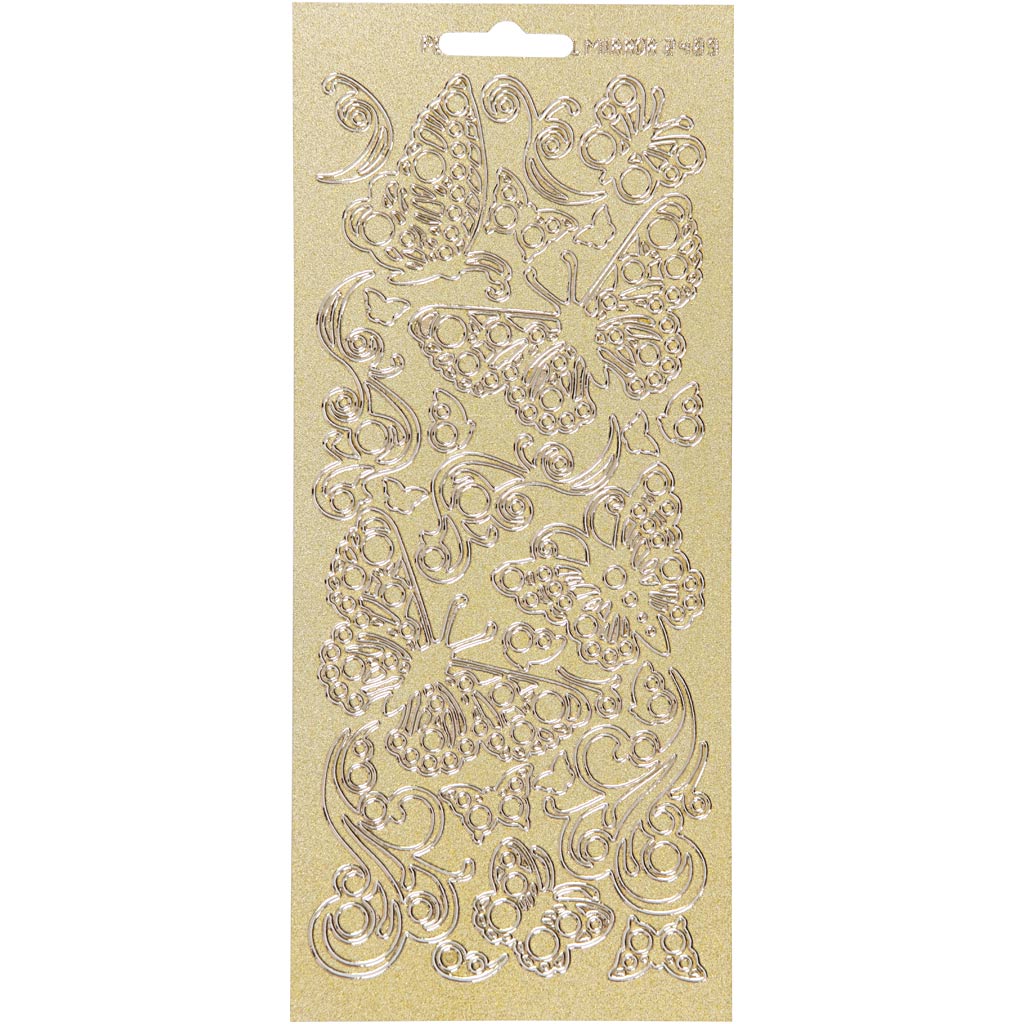 Creativ Firmenaufkleber, Schmetterlinge, Blatt 10x23 cm, gold, 1 Blatt