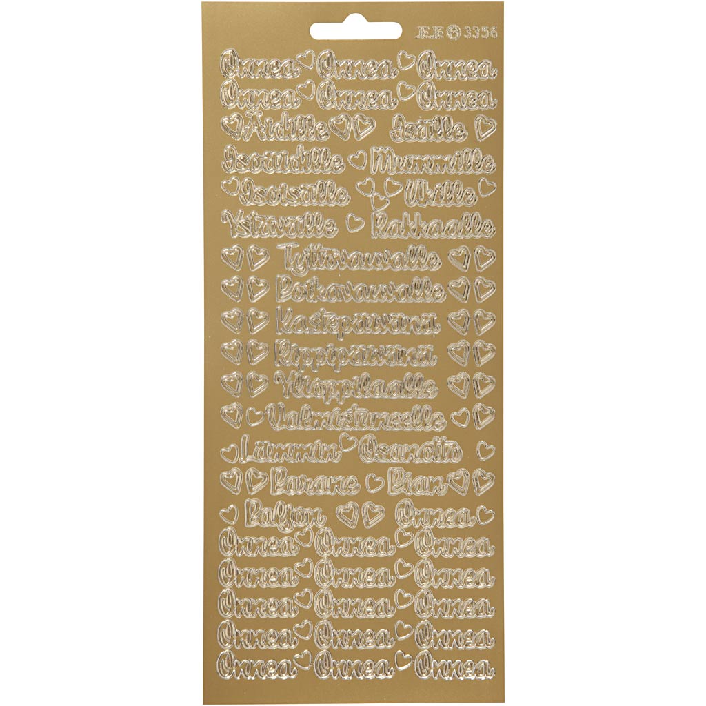 Creativ Firmenaufkleber, Onnea Aidille, Blatt 10x23 cm, Gold, 1 Blatt