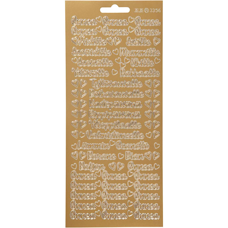 Creativ Firmenaufkleber, Onnea Aidille, Blatt 10x23 cm, Gold, 1 Blatt