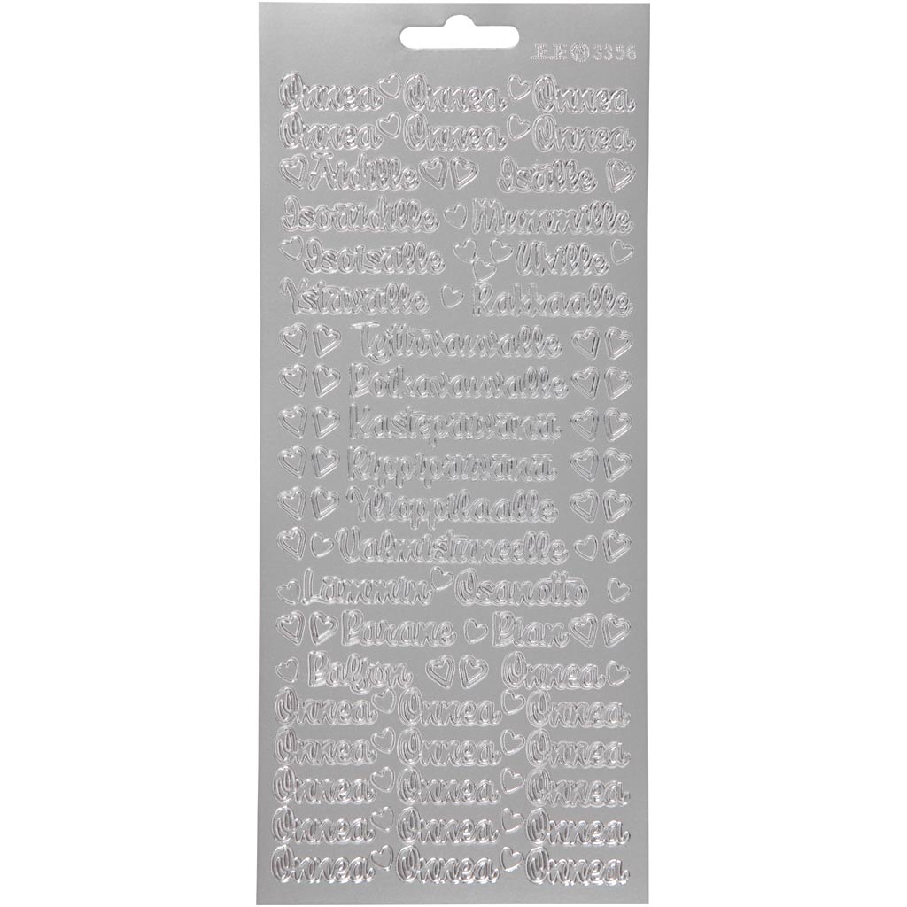 Creativ Firmenaufkleber, Onnea Aidille, Blatt 10x23 cm, silber, 1 Blatt
