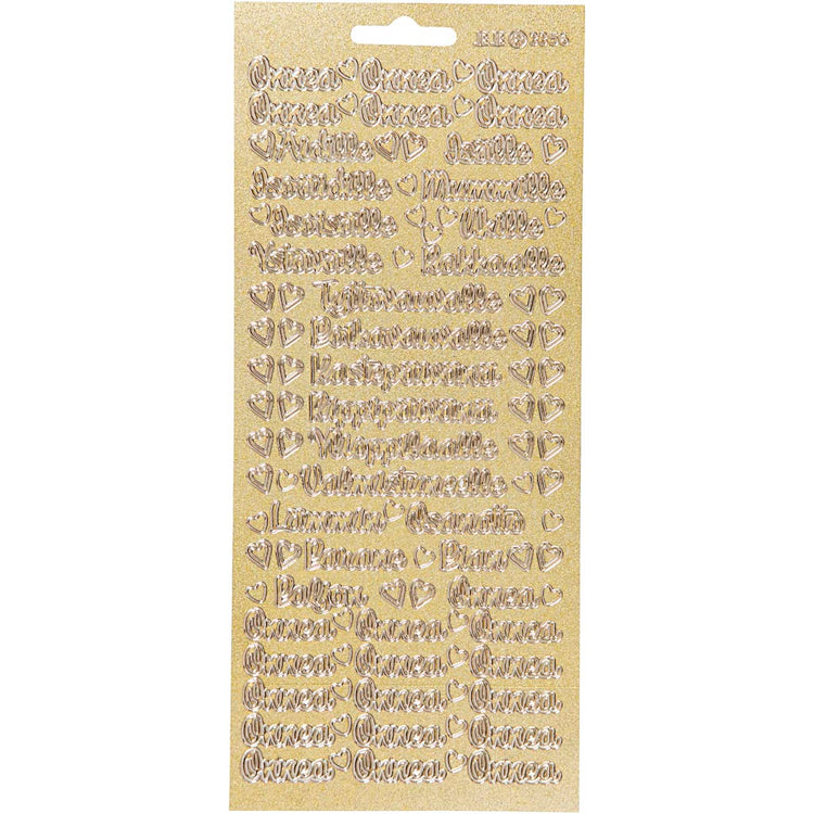 Creativ Firmenaufkleber, Onnea Aidille, Blatt 10x23 cm, Gold, 1 Blatt