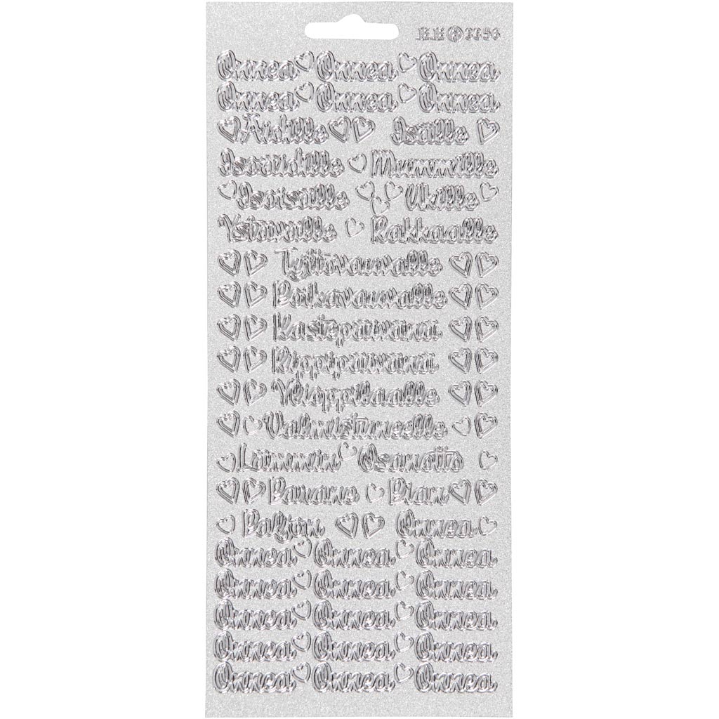 Creativ Firmenaufkleber, Onnea Aidille, Blatt 10x23 cm, silber, 1 Blatt