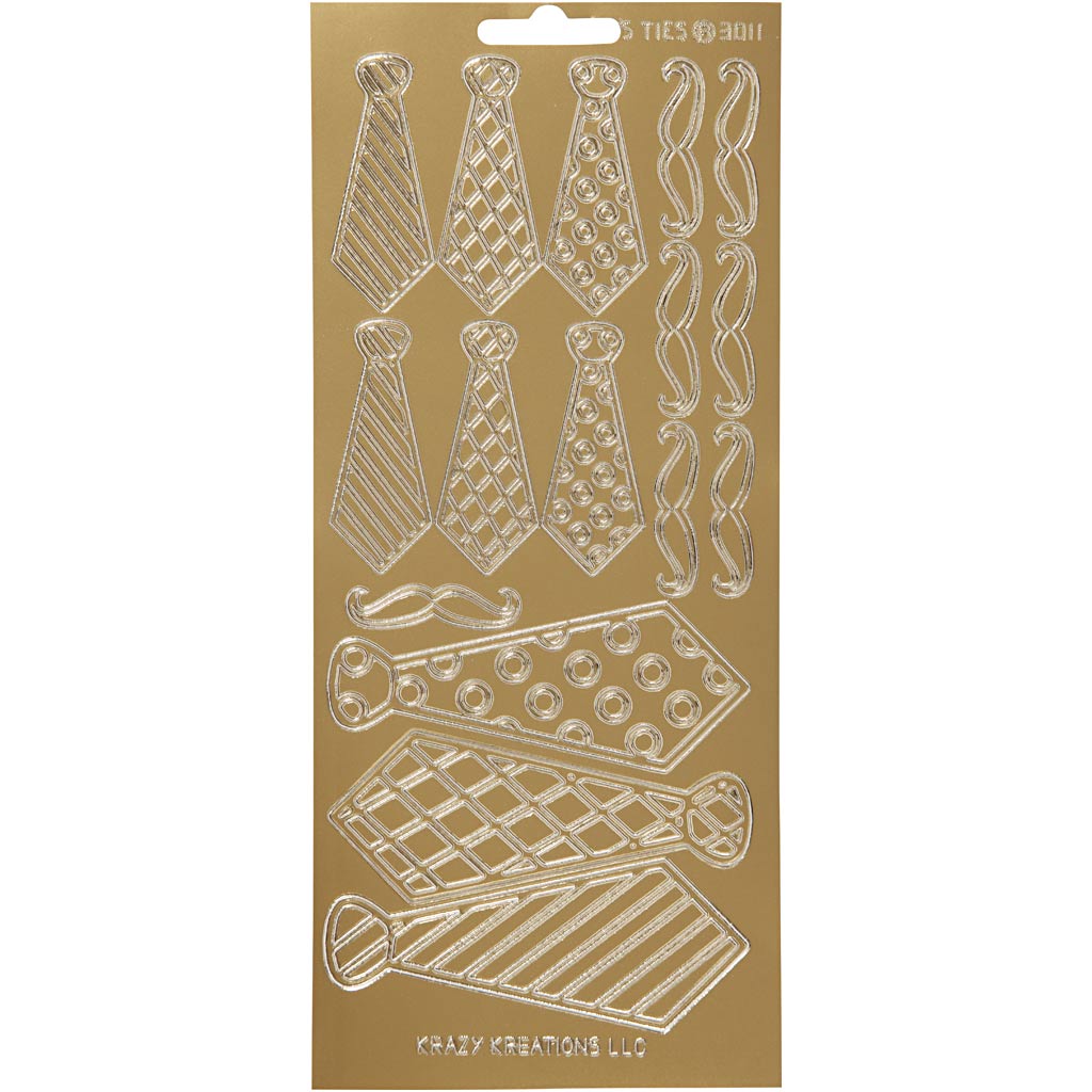Creativ Firmenaufkleber, Krawatten, Bogen 10x23 cm, gold, 1 Bogen