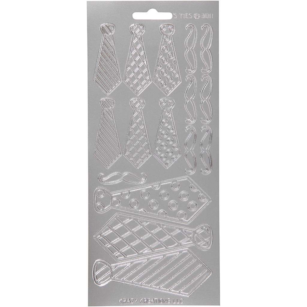 Creativ Firmenaufkleber, Krawatten, Bogen 10x23 cm, silber, 1 Bogen