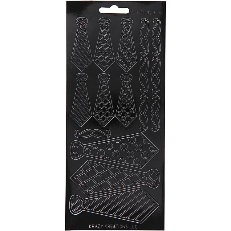 Creativ Firmenaufkleber, Krawatten, Bogen 10x23 cm, schwarz, 1 Bogen