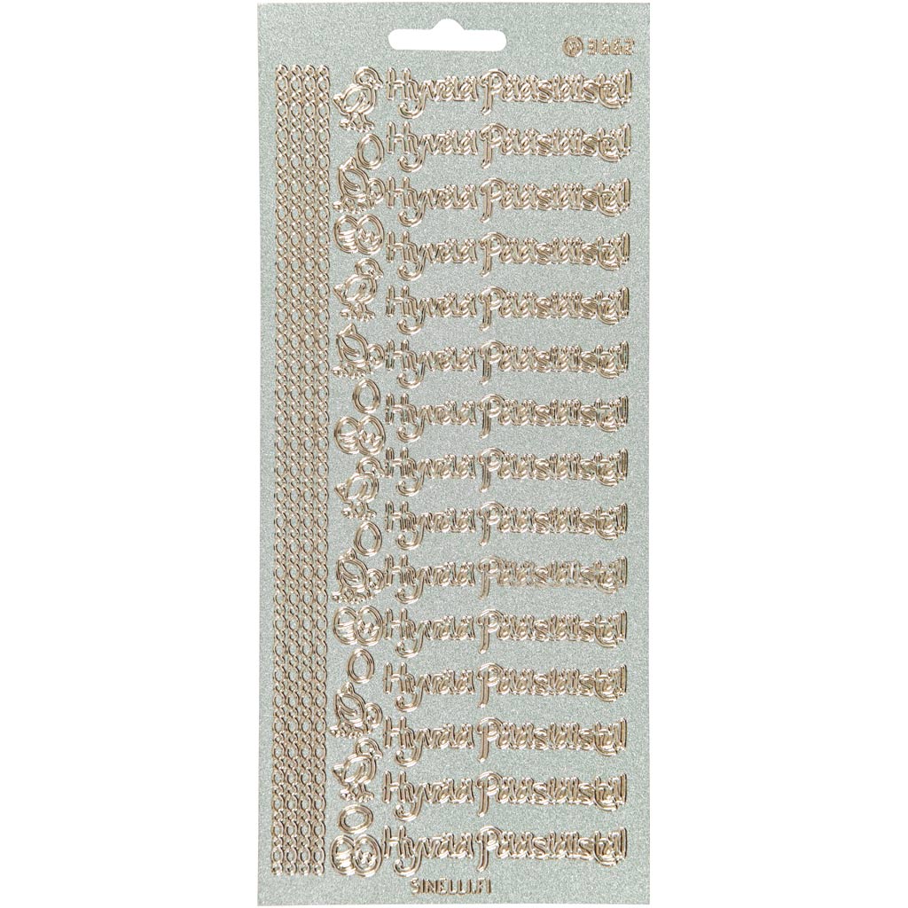 Creativ Firmenaufkleber, hyvaa pääsiäistä, Blatt 10x23 cm, Gold, 1 Blatt