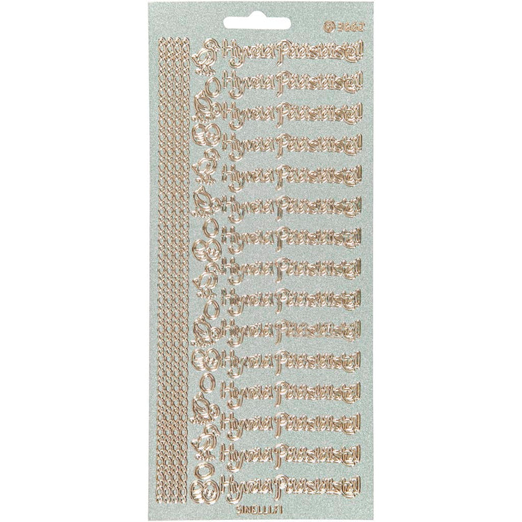 Creativ Firmenaufkleber, hyvaa pääsiäistä, Blatt 10x23 cm, Gold, 1 Blatt
