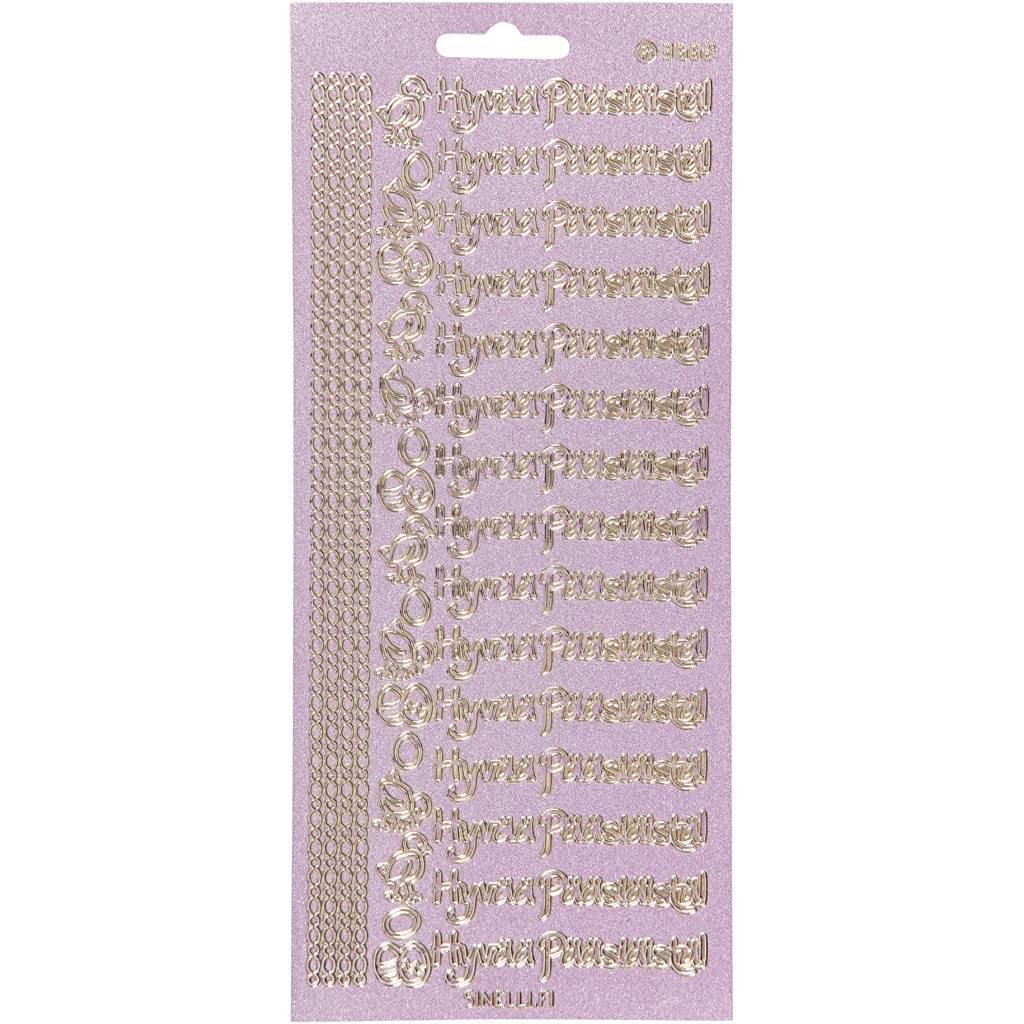 Creativ Firmenaufkleber, hyvaa pääsiäistä, Blatt 10x23 cm, Gold, 1 Blatt