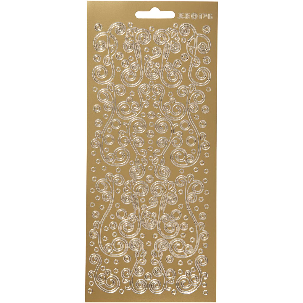 Creativ Firmenaufkleber, Wirbel, Blatt 10x23 cm, gold, 1 Blatt