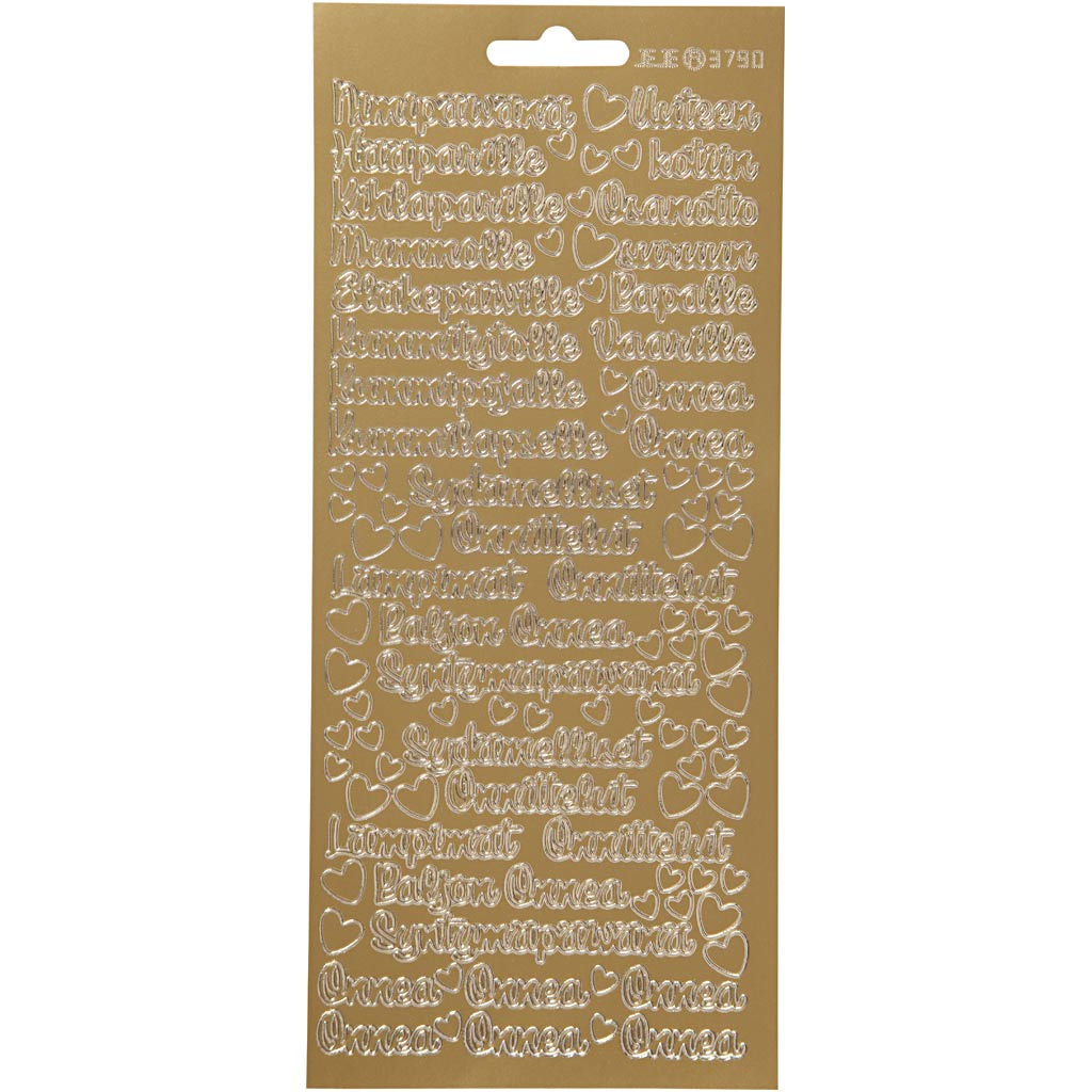 Creativ Firmenaufkleber, nimipäivänä, Blatt 10x23 cm, Gold, 1 Blatt