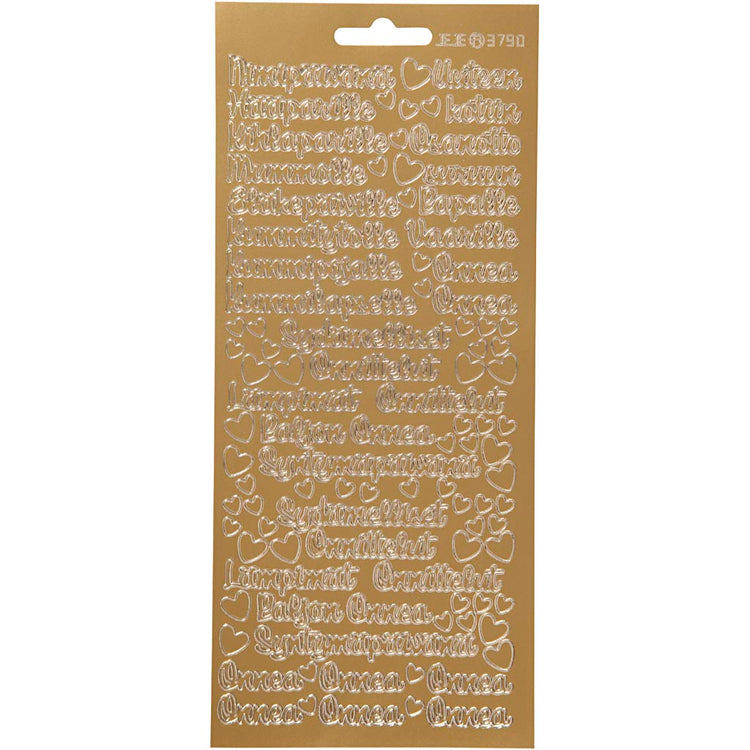 Creativ Firmenaufkleber, nimipäivänä, Blatt 10x23 cm, Gold, 1 Blatt