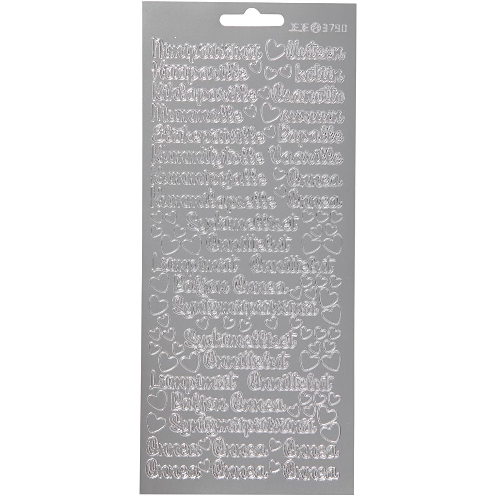 Creativ Firmenaufkleber, nimipäivänä, Blatt 10x23 cm, silber, 1 Blatt