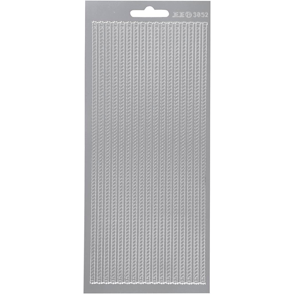 Creativ Firmenaufkleber, Bordüren, Bogen 10x23 cm, silber, 1 Bogen