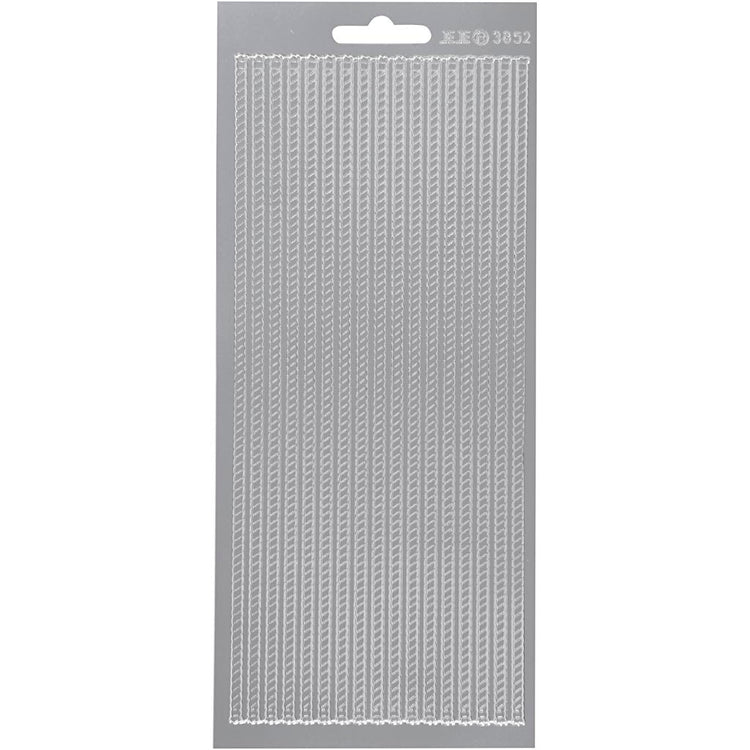 Creativ Firmenaufkleber, Bordüren, Bogen 10x23 cm, silber, 1 Bogen