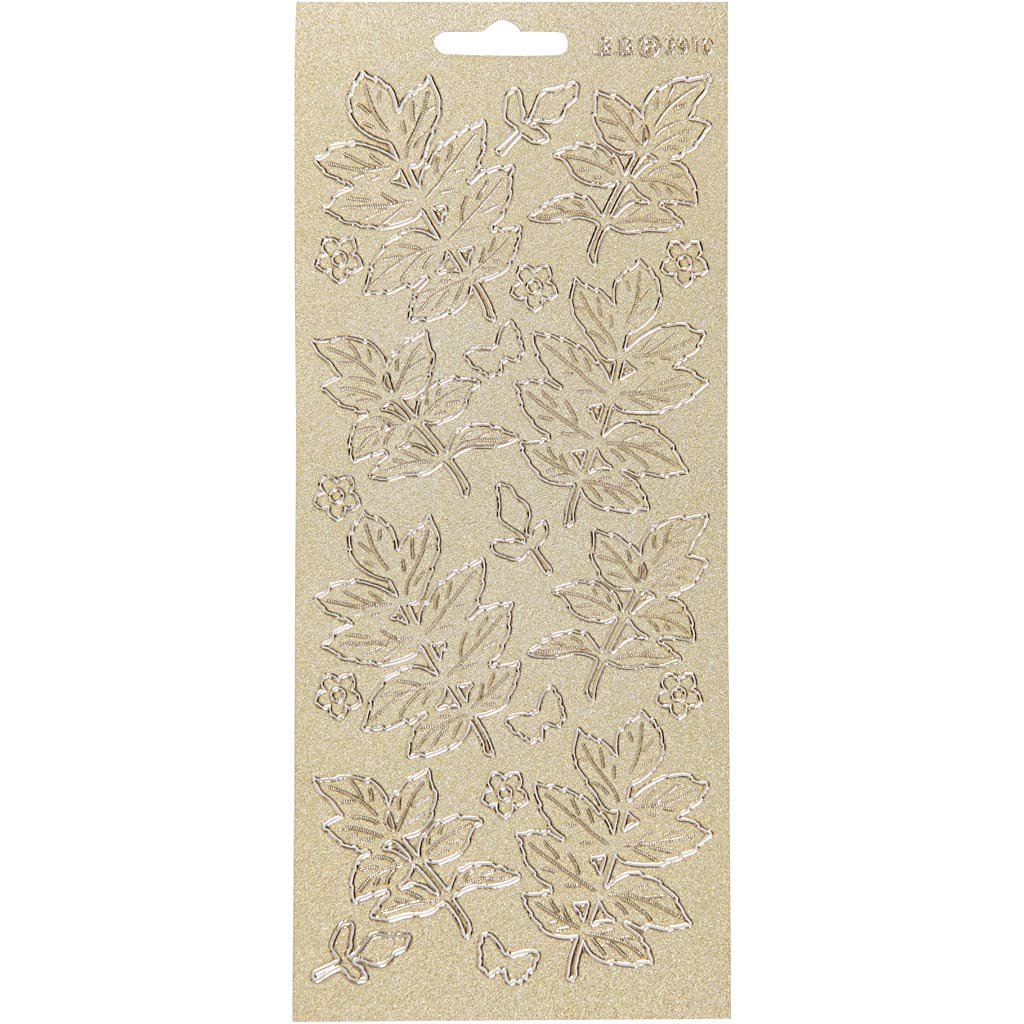 Creativ Firmenaufkleber, Blätter, Blatt 10x23 cm, gold, 1 Blatt