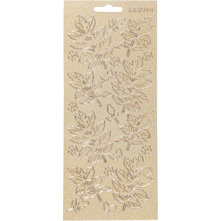 Creativ Firmenaufkleber, Blätter, Blatt 10x23 cm, gold, 1 Blatt