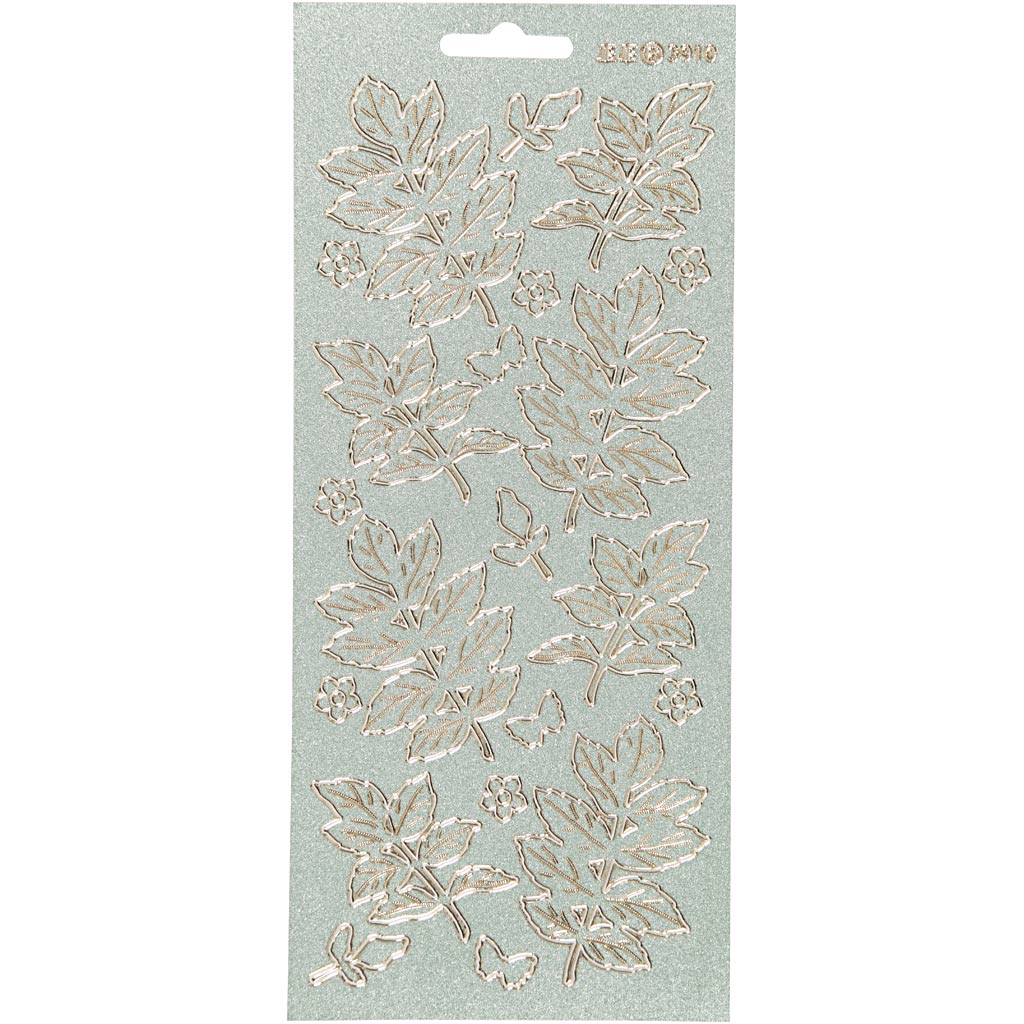Creativ Firmenaufkleber, Blätter, Blatt 10x23 cm, gold, 1 Blatt