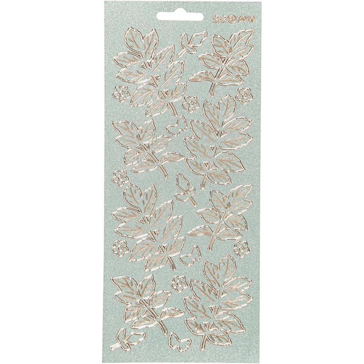 Creativ Firmenaufkleber, Blätter, Blatt 10x23 cm, gold, 1 Blatt