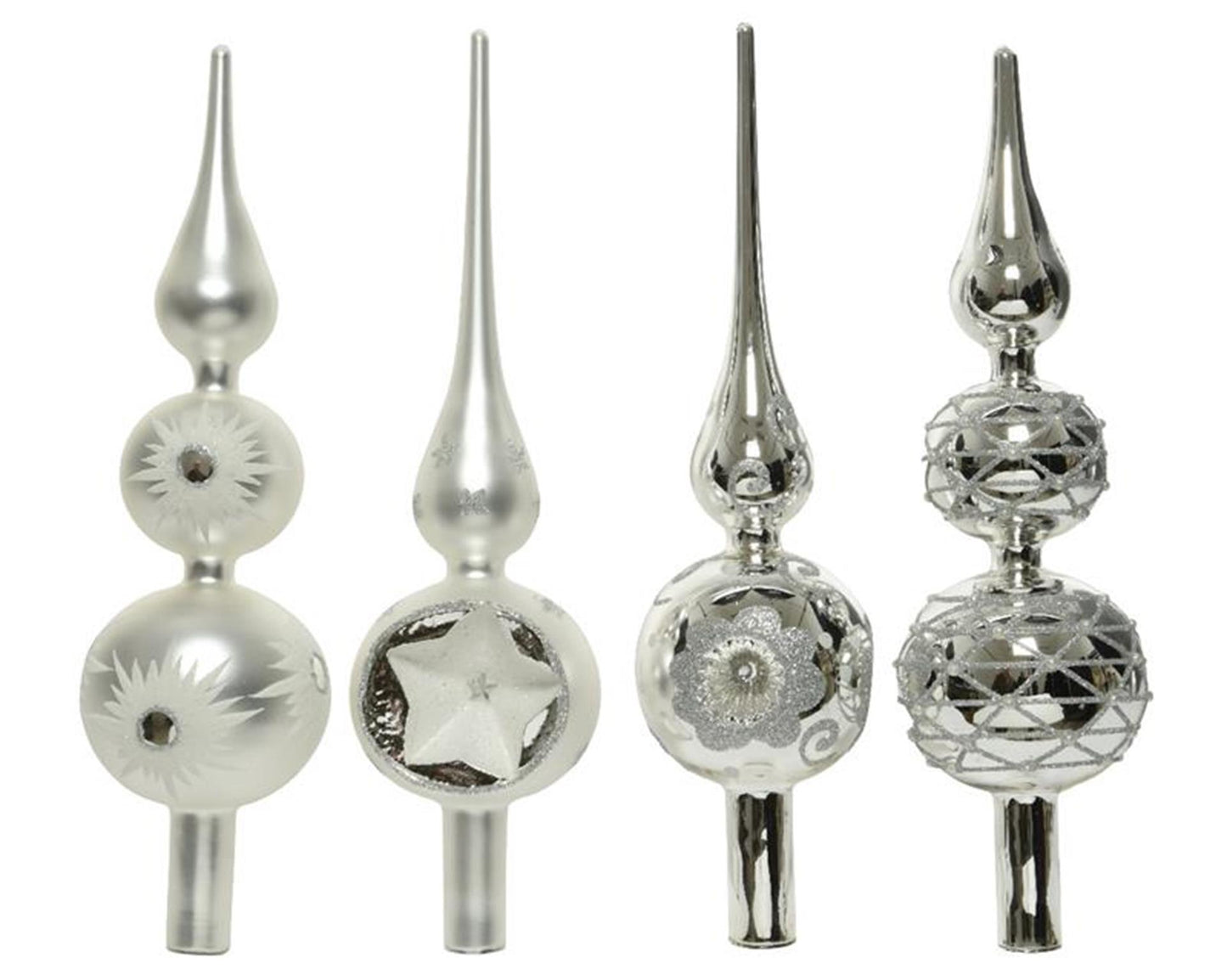 Decoris Peak Glas Silber 31cm