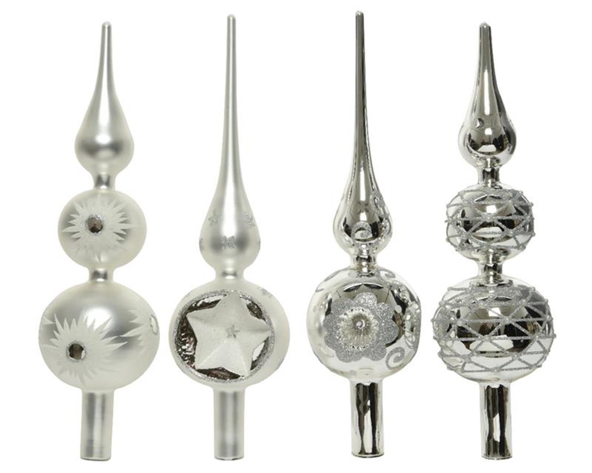 Decoris Peak Glas Silber 31cm