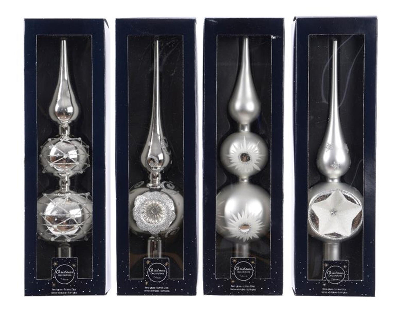 Decoris Peak Glas Silber 31cm