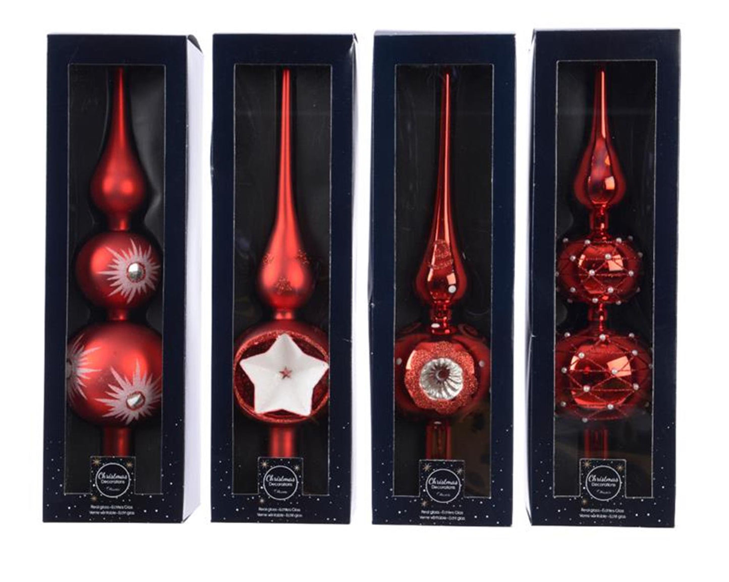 Decoris Spitzglas Weihnachten rot 31cm