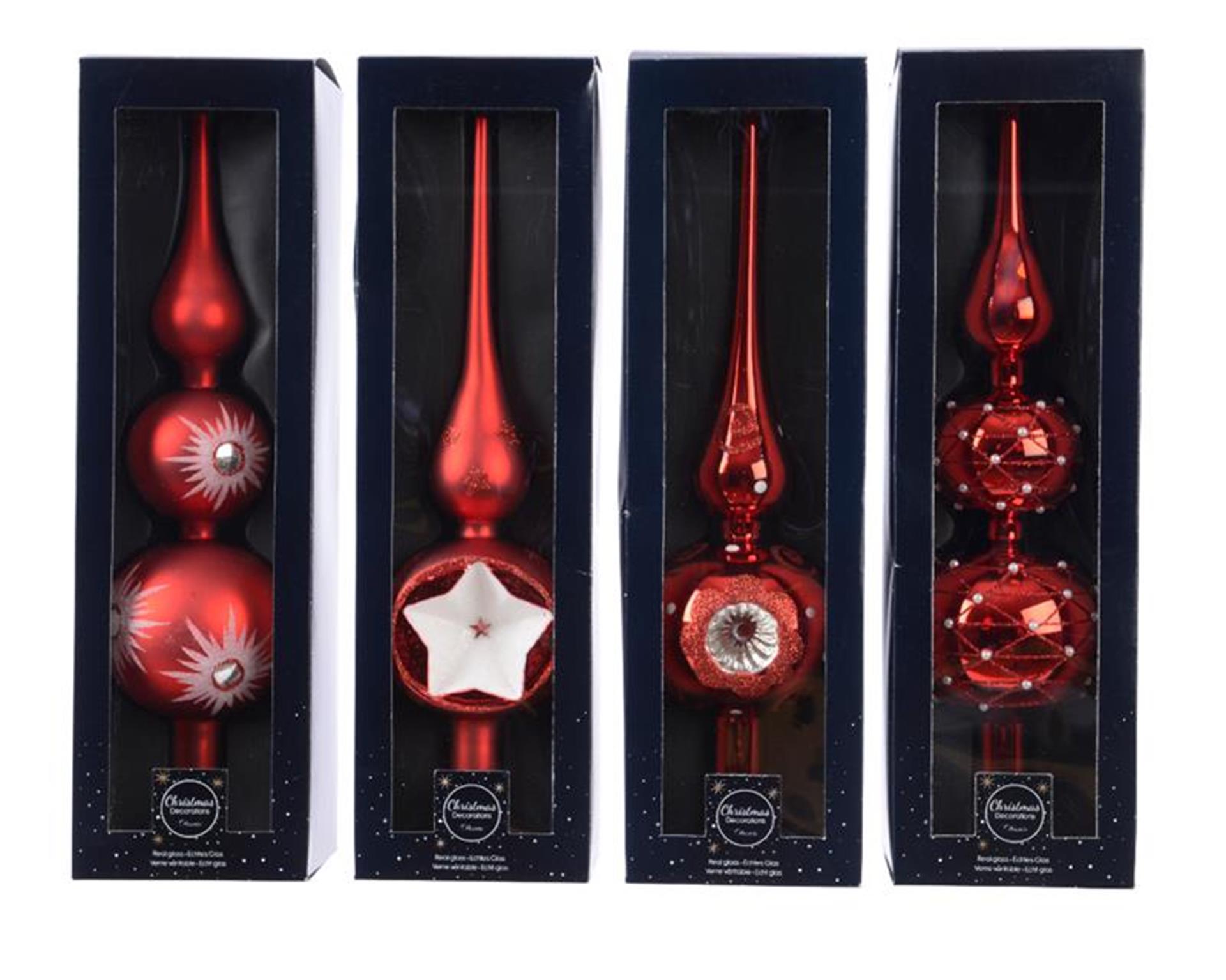 Decoris Spitzglas Weihnachten rot 31cm