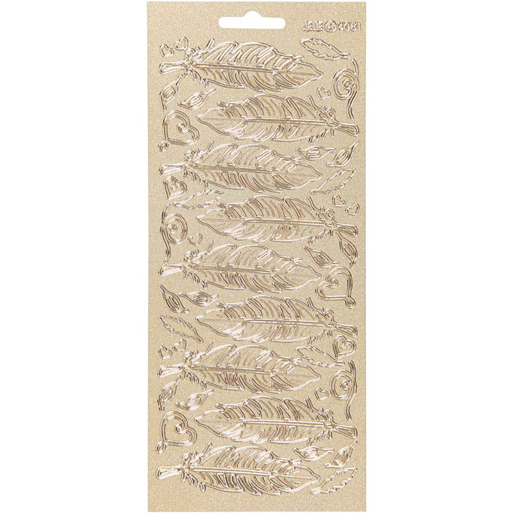 Creativ Firmenaufkleber, Federn, Bogen 10x23 cm, gold, 1 Bogen