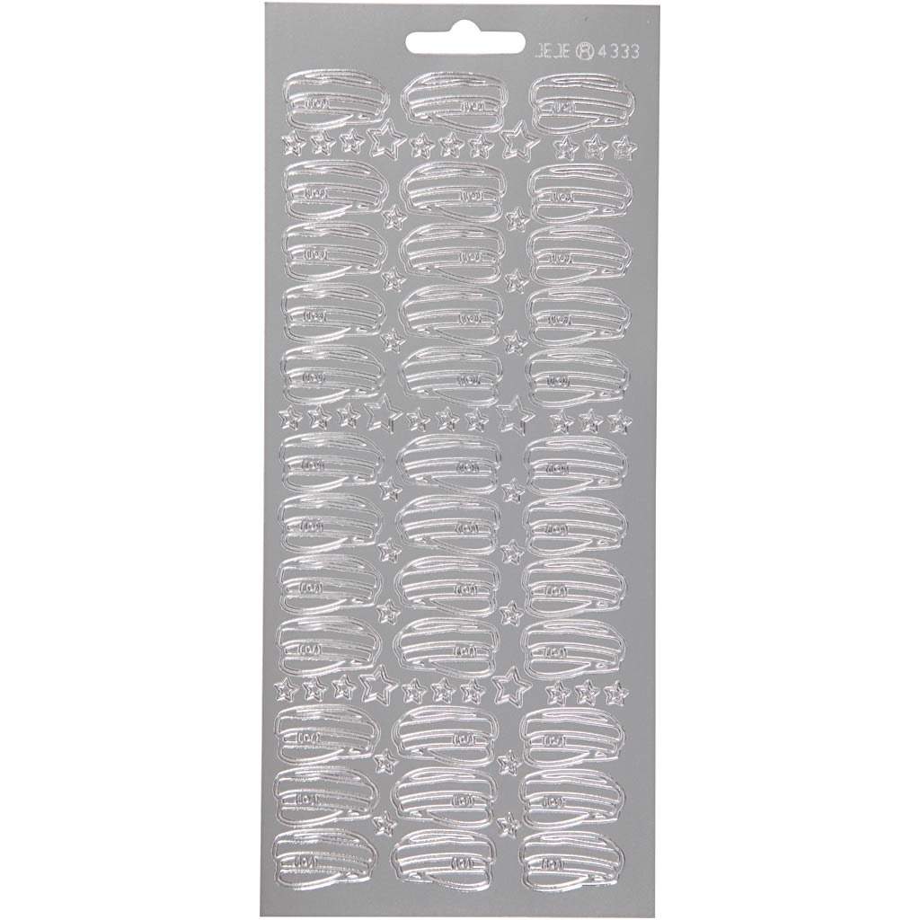 Creativ Firmenaufkleber, Hut, Bogen 10x23 cm, silber, 1 Bogen