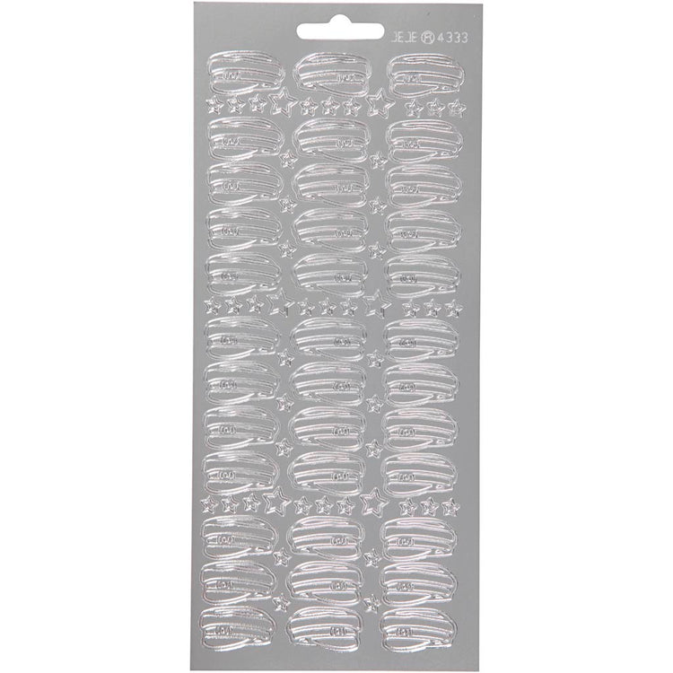 Creativ Firmenaufkleber, Hut, Bogen 10x23 cm, silber, 1 Bogen