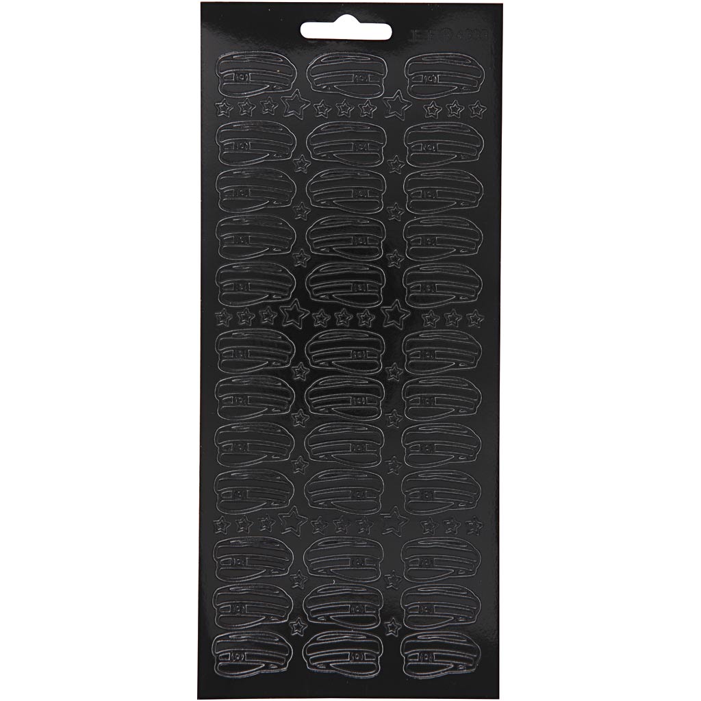 Creativ Firmenaufkleber, Hut, Bogen 10x23 cm, schwarz, 1 Bogen