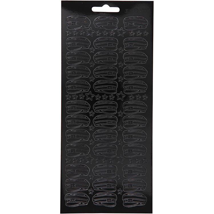 Creativ Firmenaufkleber, Hut, Bogen 10x23 cm, schwarz, 1 Bogen