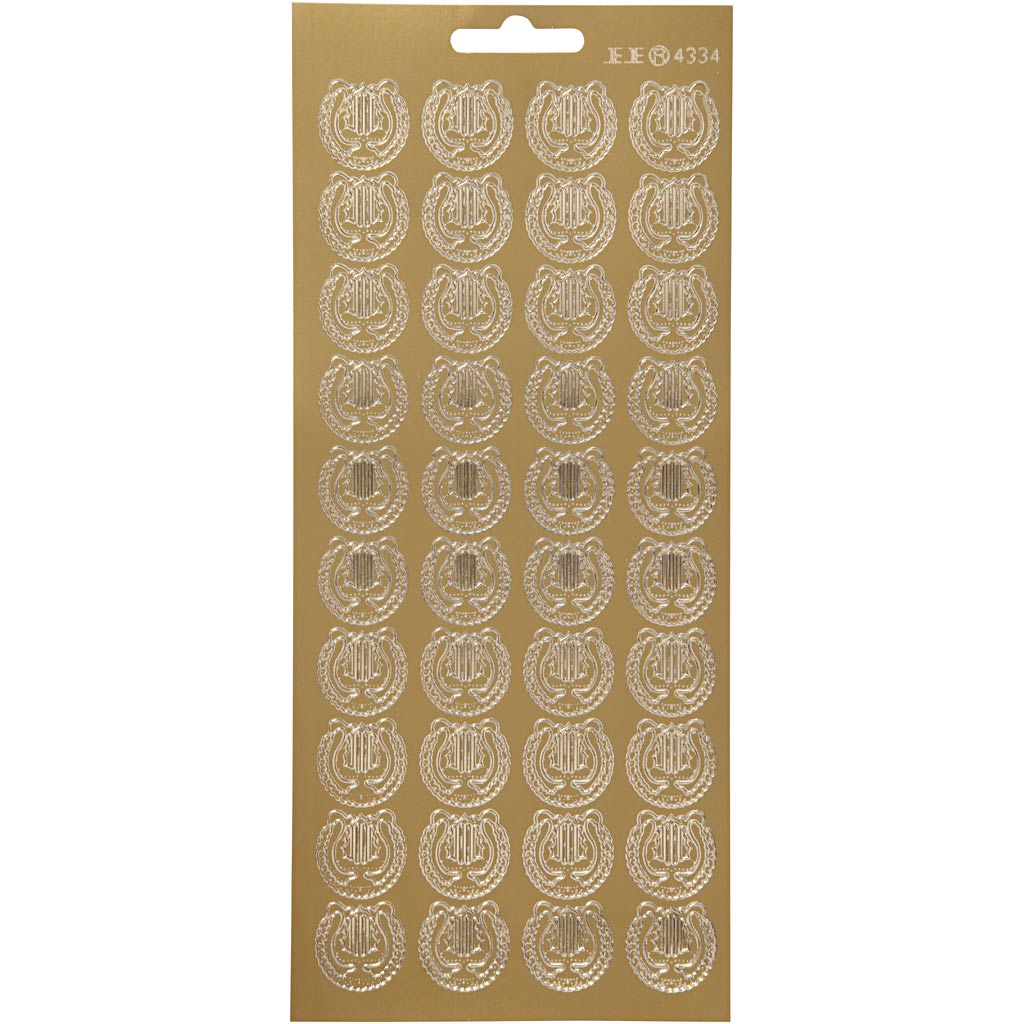 Creativ Firmenaufkleber, Leier, Blatt 10x23 cm, gold, 1 Blatt