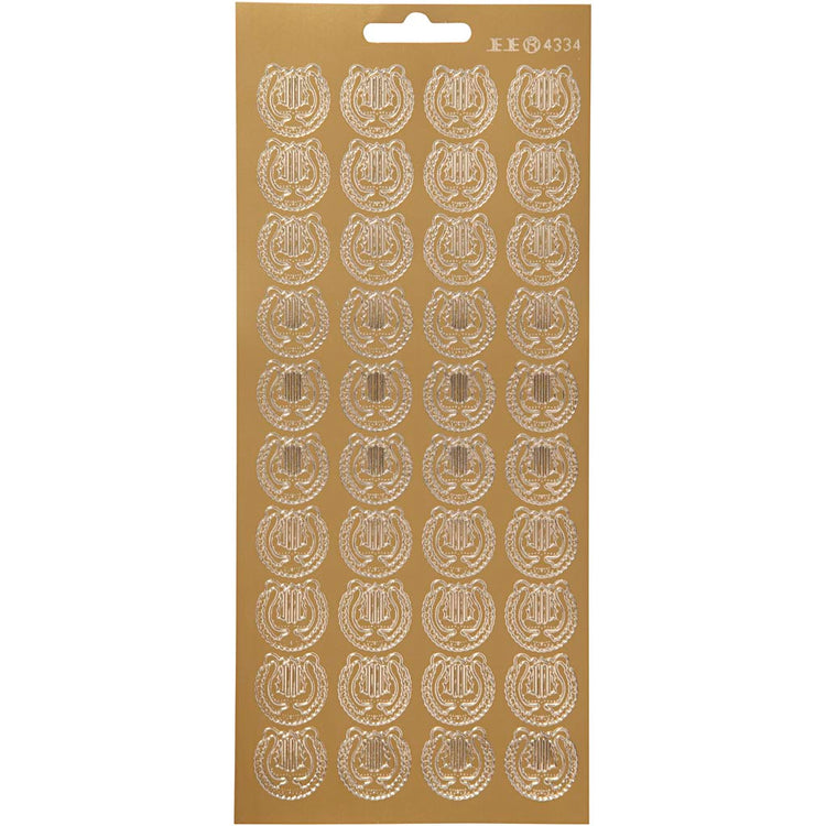 Creativ Firmenaufkleber, Leier, Blatt 10x23 cm, gold, 1 Blatt