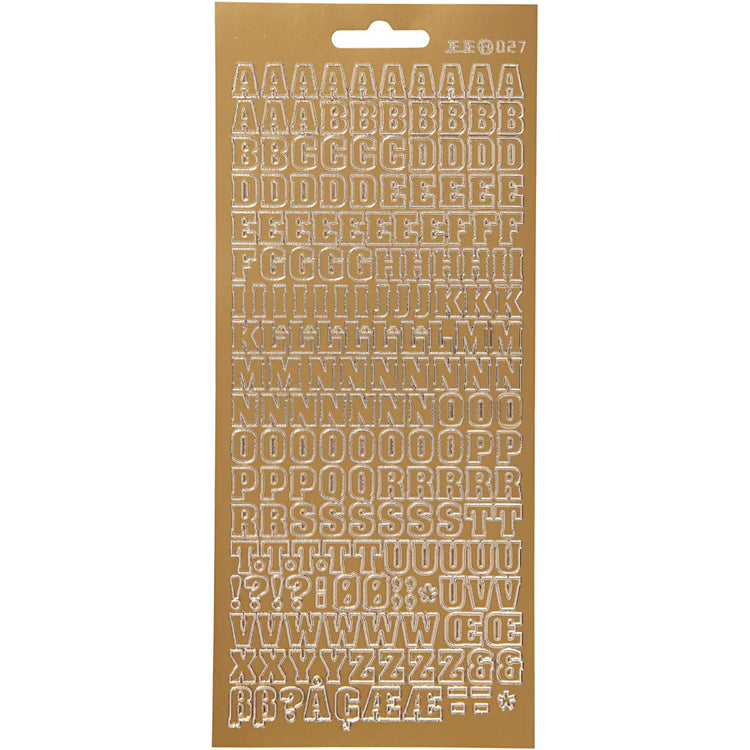Creativ Firmenaufkleber, Alphabet, Blatt 10x23 cm, gold, 1 Blatt