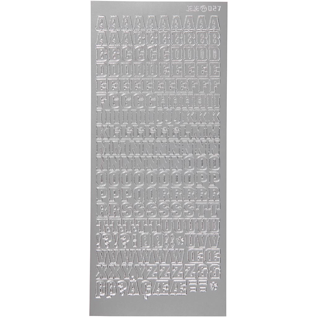 Creativ Firmenaufkleber, Alphabet, Blatt 10x23 cm, silber, 1 Blatt