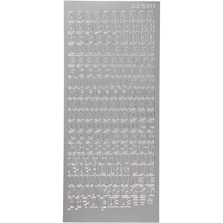 Creativ Firmenaufkleber, Alphabet, Blatt 10x23 cm, silber, 1 Blatt