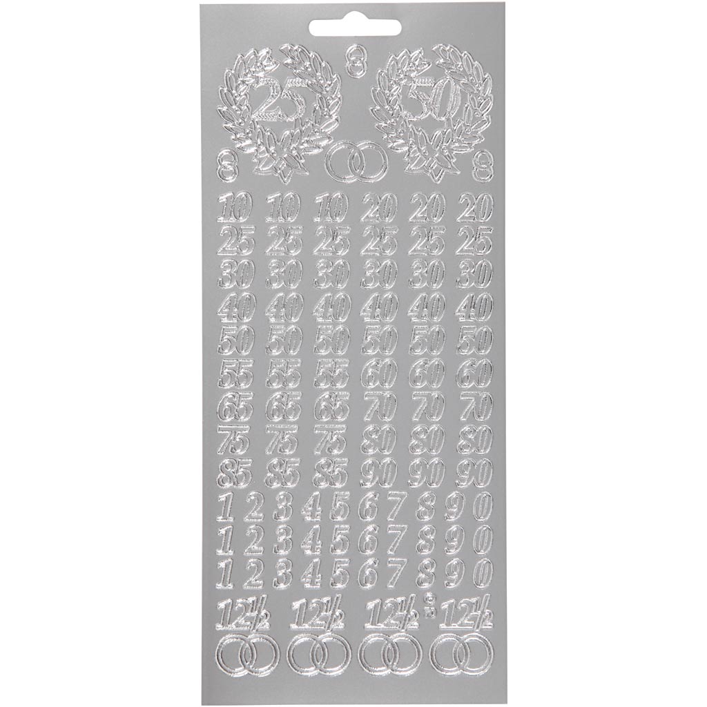 Creativ Firmenaufkleber, Jubiläum, Bogen 10x23 cm, silber, 1 Bogen