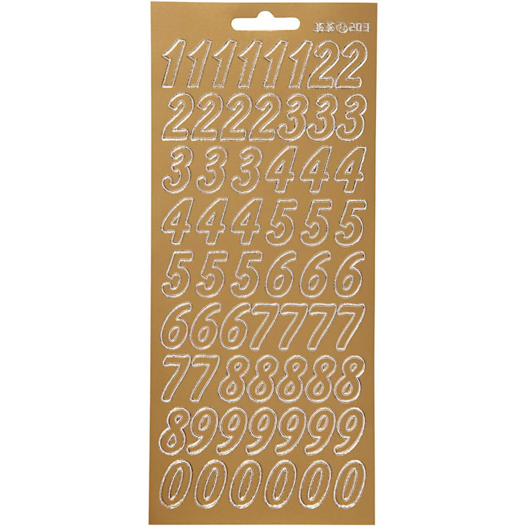 Creativ Firmenaufkleber, Zahlen, Blatt 10x23 cm, gold, 1 Blatt