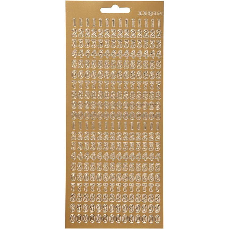 Creativ Firmenaufkleber, Zahlen, Blatt 10x23 cm, gold, 1 Blatt