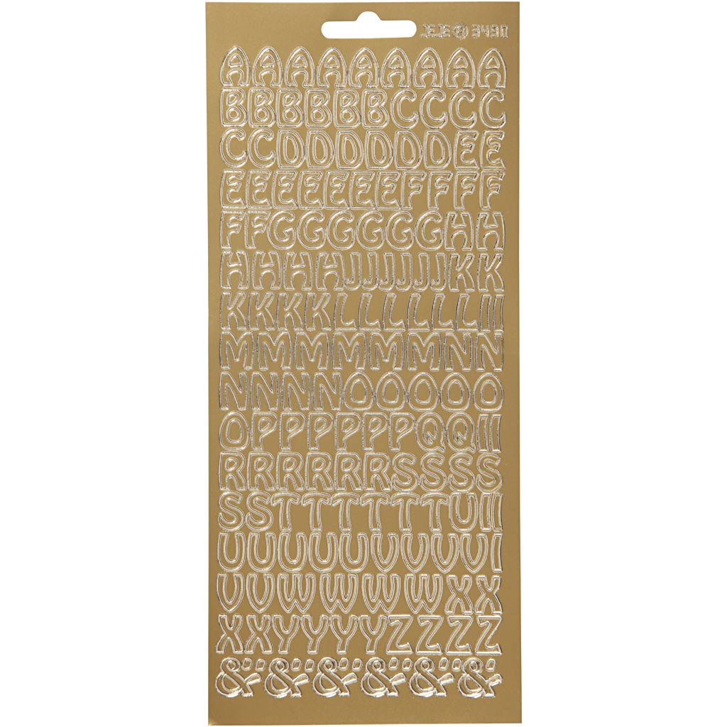 Creativ Firmenaufkleber, Alphabet, Blatt 10x23 cm, gold, 1 Blatt