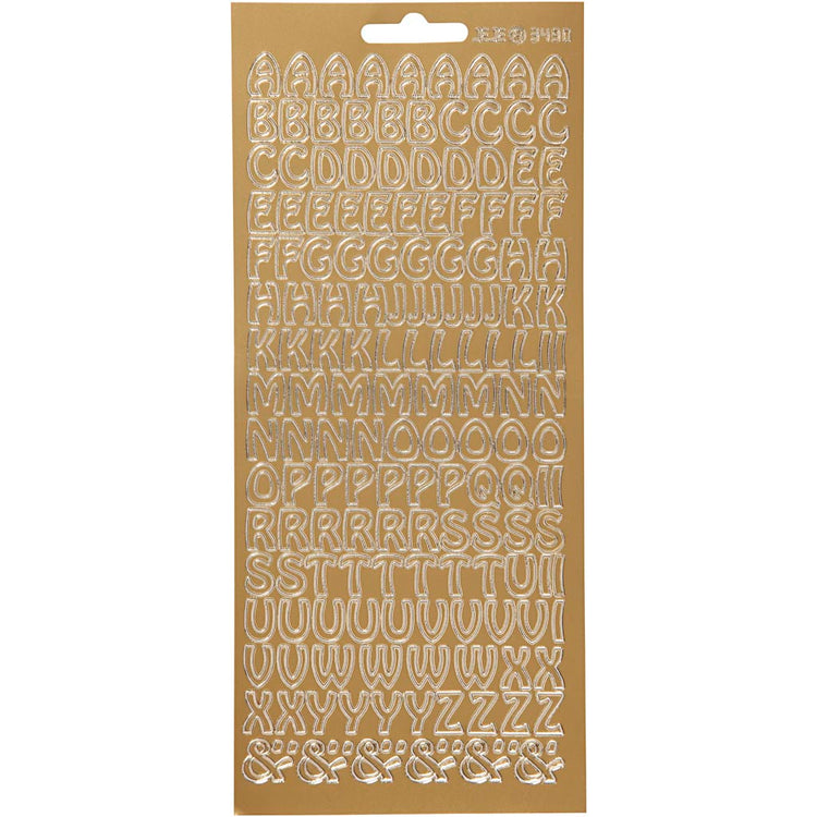Creativ Firmenaufkleber, Alphabet, Blatt 10x23 cm, gold, 1 Blatt