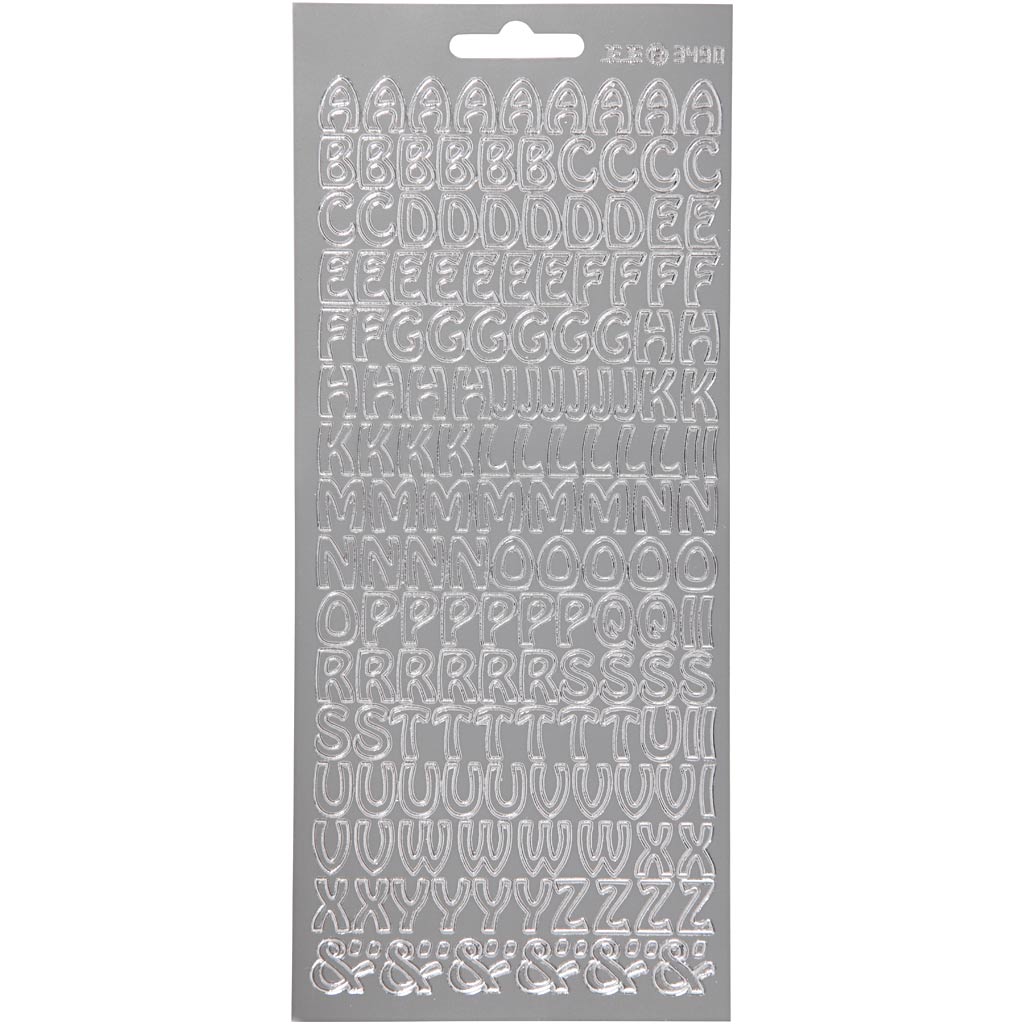 Creativ Firmenaufkleber, Alphabet, Blatt 10x23 cm, silber, 1 Blatt
