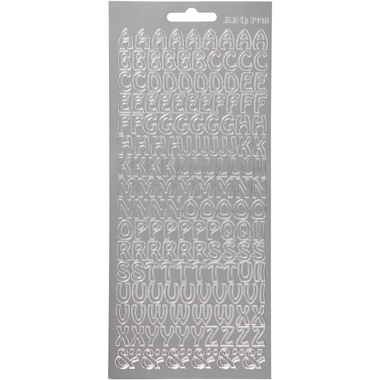 Creativ Firmenaufkleber, Alphabet, Blatt 10x23 cm, silber, 1 Blatt