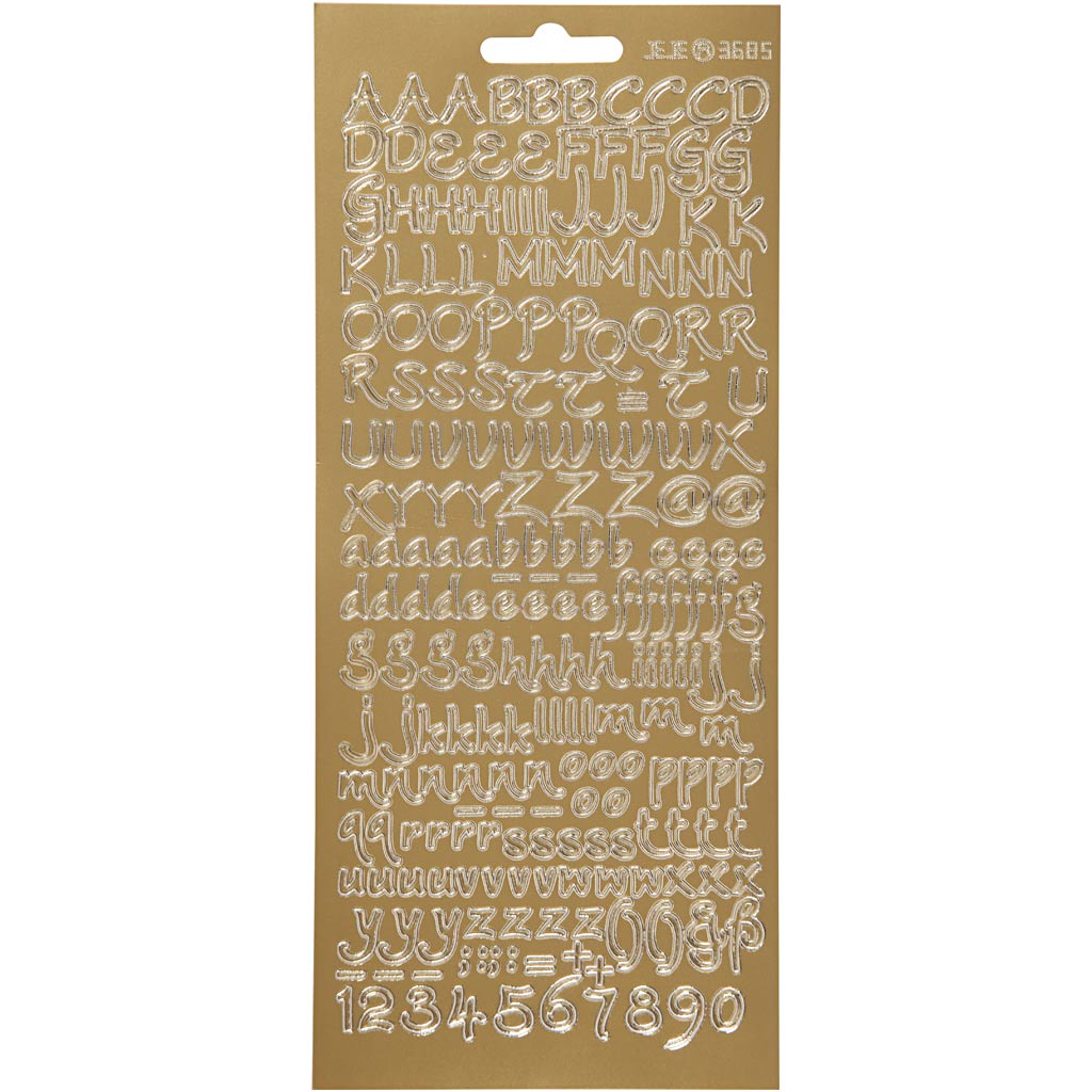 Creativ Firmenaufkleber, Alphabet, Blatt 10x23 cm, gold, 1 Blatt