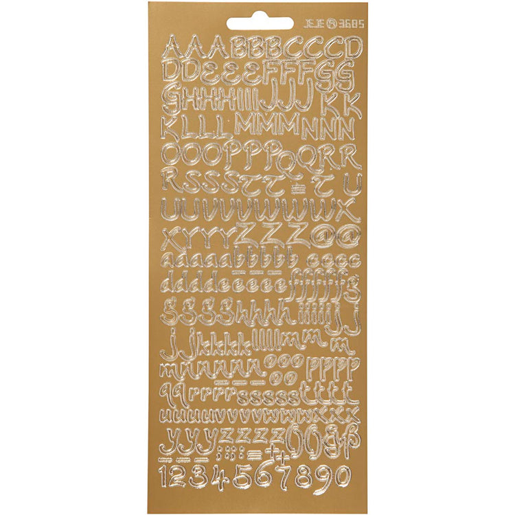 Creativ Firmenaufkleber, Alphabet, Blatt 10x23 cm, gold, 1 Blatt