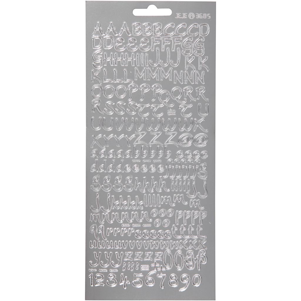 Creativ Firmenaufkleber, Alphabet, Blatt 10x23 cm, silber, 1 Blatt