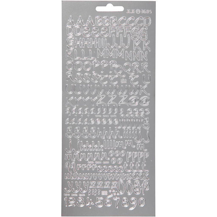 Creativ Firmenaufkleber, Alphabet, Blatt 10x23 cm, silber, 1 Blatt