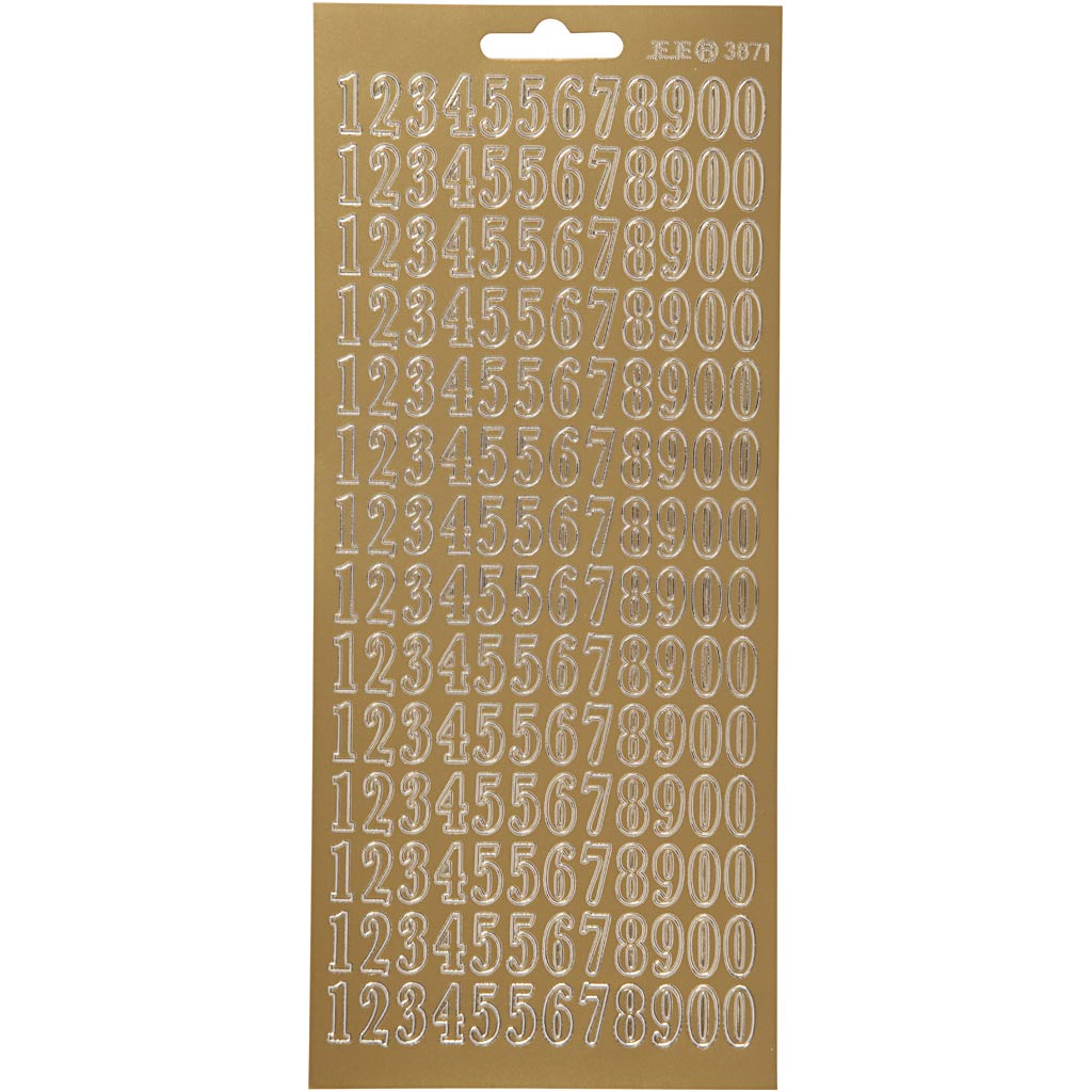 Creativ Firmenaufkleber, Zahlen, Blatt 10x23 cm, gold, 1 Blatt