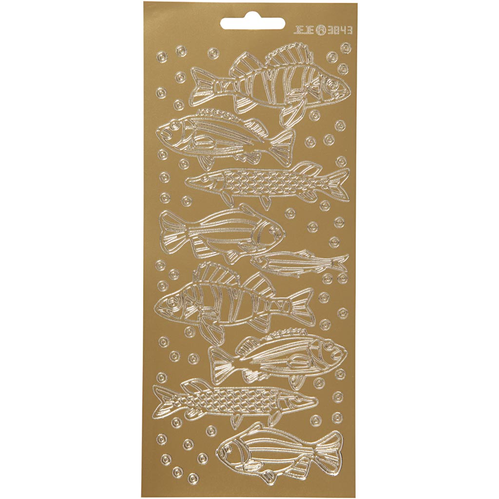 Creativ Firmenaufkleber, Fisch, Bogen 10x23 cm, gold, 1 Bogen